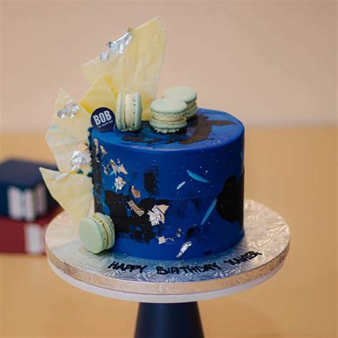 Royal Blue Galaxy Cake With Shimmer