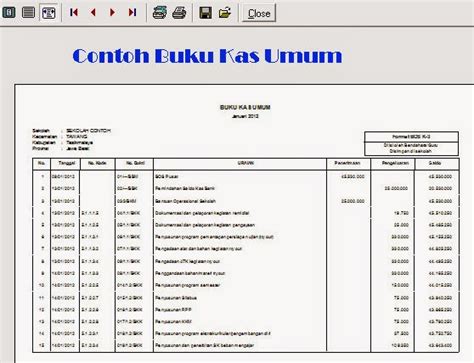 Contoh Buku Kas Umum Bendahara Sekolah Berkas Belajar