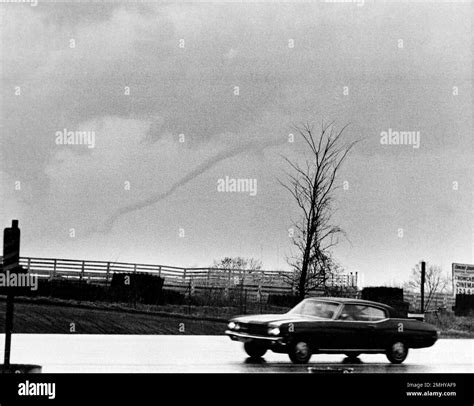 A Tornado Swirls Over The Greater Cincinnati Ohio Area April 3 1974