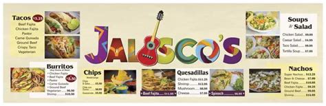 Jaliscos Taqueria Menu