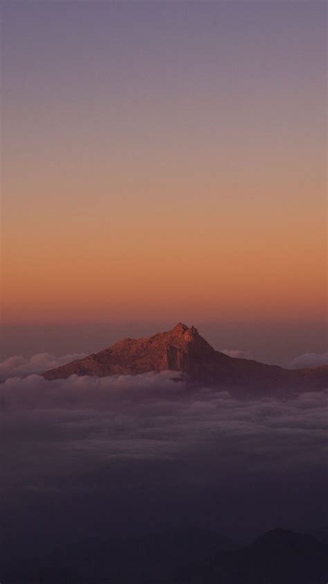 Mountain, peak, clouds, dawn, sky, 720x1280 wallpaper | Ocean ...