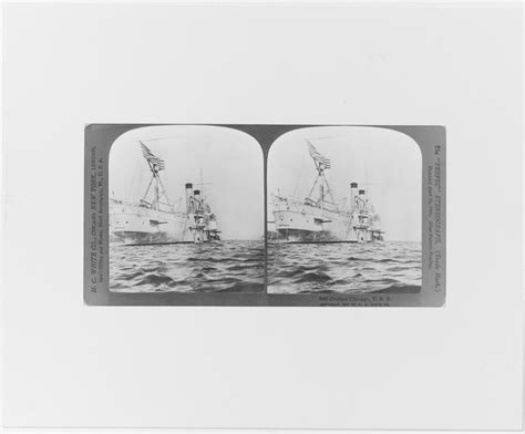 Nh 78184 A Uss Chicago 1889 1935 Stereocard