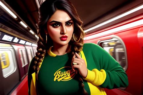 Dopamine Girl A Illustration Of Huma Qureshi Wearing Burger Clothes