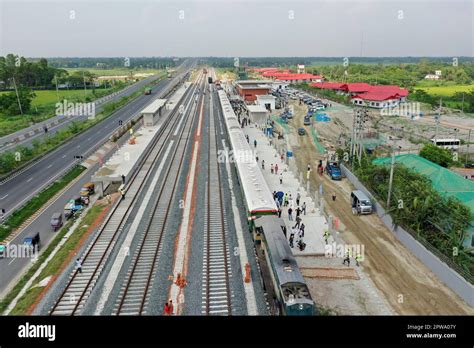 Munshiganj Bangladesh April Km Railway Line Is Being