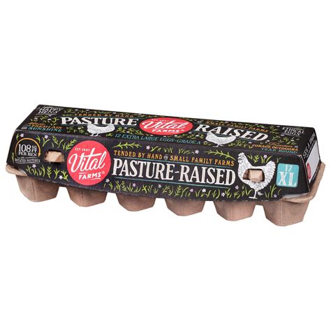 Vital Farms Eggs Pasture Raised Extra Large Front Right Elevated