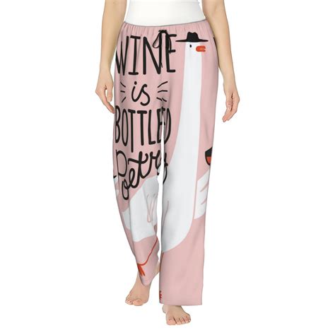 Disketp Goose Holding Wineglass With Red Wine Print Women S Comfy