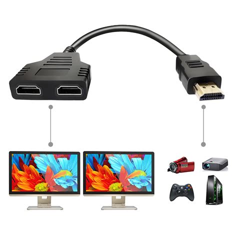 HDMI Splitter Adapter Cable HDMI Splitter 1 In 2 Out HDMI Male To