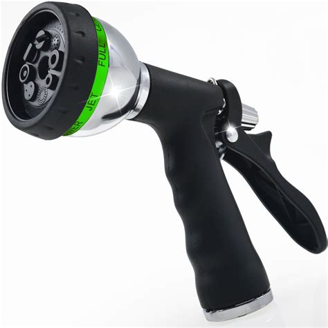 BEST Garden Hose Nozzle (HIGH Pressure Technology) - 8 Way Spray Pattern - Jet, Mist, Shower ...