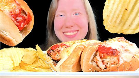 ASMR MEATBALL SUBS MUKBANG EATING SOUNDS YouTube