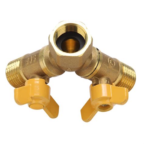 LYUMO G1 2 Brass Garden Irrigation 2 Way Double Tap Hose Adapter Dual