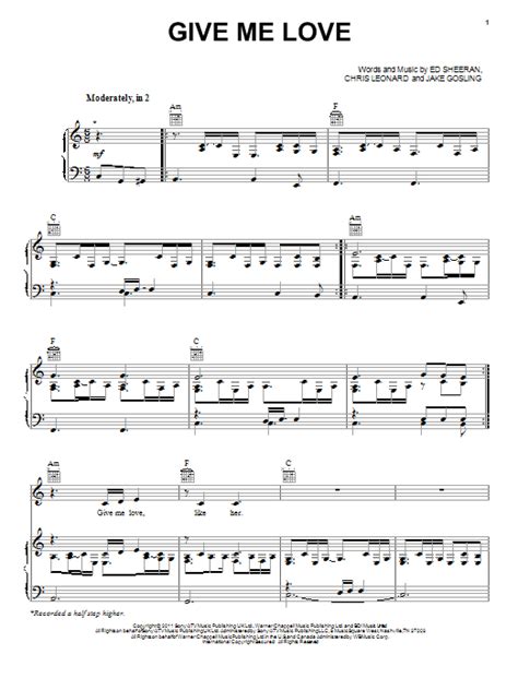 Give Me Love | Sheet Music Direct