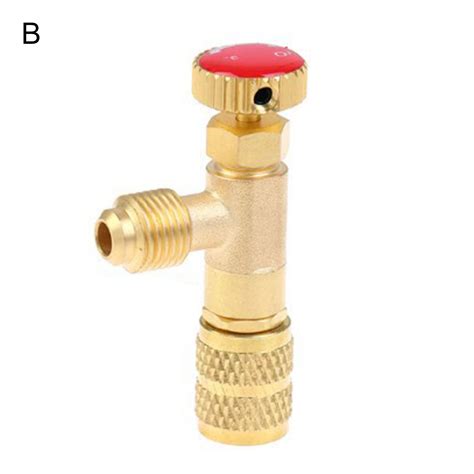 Farfi Refrigerant Charging Valve Good Sealing Adjustable Opening Brass