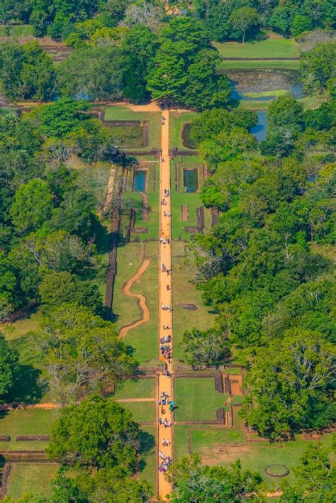 Aerial View of Sigiriya Gardens at Sri Lanka Stock Image - Image of ...