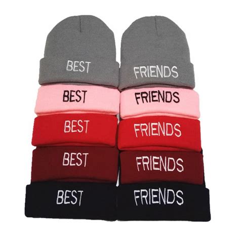 Best Friend Beanies Hat Girl Friend Her Knitted Cap Skullies Bonnet ...