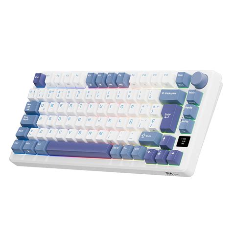 Teclado Mecánico ROYAL KLUDGE RKM75 75 Tri Mode Silver Switch Hot Swap Para Juegos