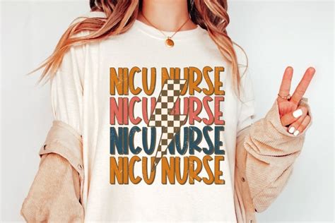 Nicu Nurse Png Retro Lightning Bolt Nicu Nurse Sublimation