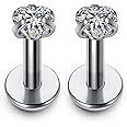 Piercingj Pcs G L Stainless Steel Mm Cubic Zirconia Labret