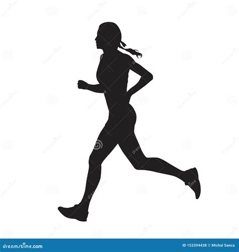 Running Girl Silhouette Cartoon Vector | CartoonDealer.com #16809909