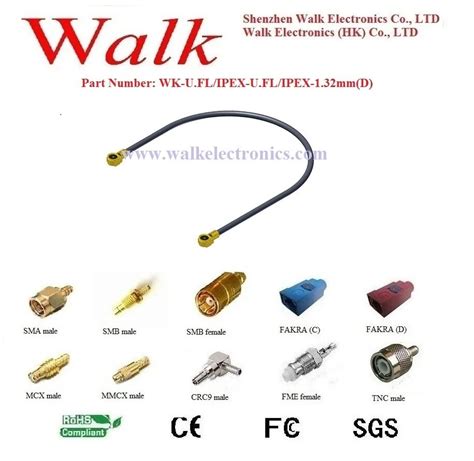 u.fl u.fl 1.32mm(D) cable, RF1.32 u.fl cable, ipex connector cable ...