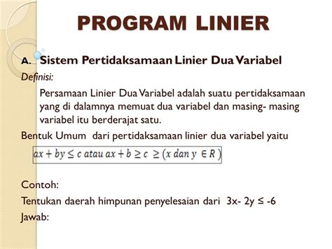 Contoh Soal Pertidaksamaan Program Linear