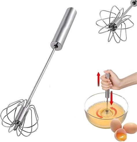 Amazon Stainless Steel Semi Automatic Whisk Egg Whisk Hand Push