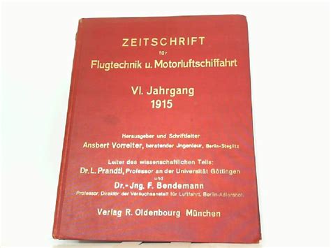 Zeitschrift F R Flugtechnik Und Motorluftschiffahrt Hier Vi Jahrgang