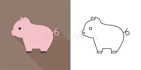 Cute Pig Outline Stock Illustrations 6624 Cute Pig Outline Stock