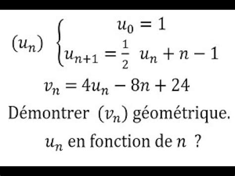 Déterminer la formule explicite du terme général à l aide d une suite