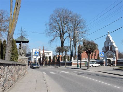 Kretinga Stadt Litauen Redaktionelles Stockfotografie Bild Von