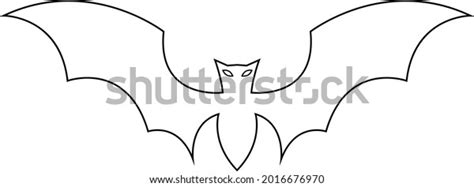 Bat Outline Vector Art Illustration Stock Vector (Royalty Free ...