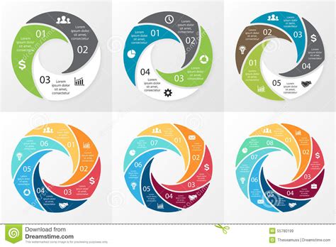 Remolino Del Círculo Del Vector Infographic Plantilla Para Ilustración