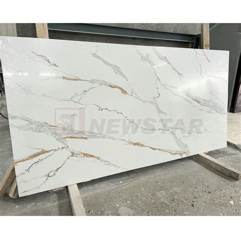 Calacatta White Floor Artificial Slab Jumbo Size Quartz Calacata Slabs