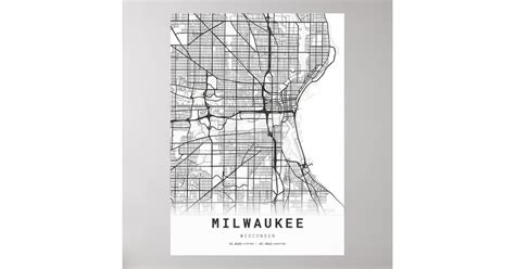 Milwaukee City Map Poster | Zazzle