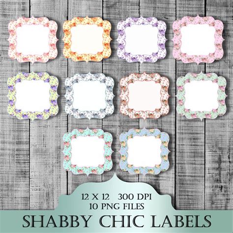 Shabby Chic Printable Labels Digital Clipart Vintage Floral - Etsy