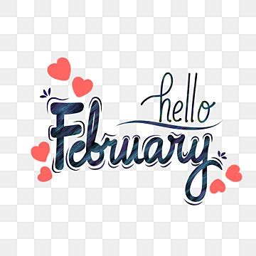 Hello February Vector Design Images Hello February Hand Drawn Text