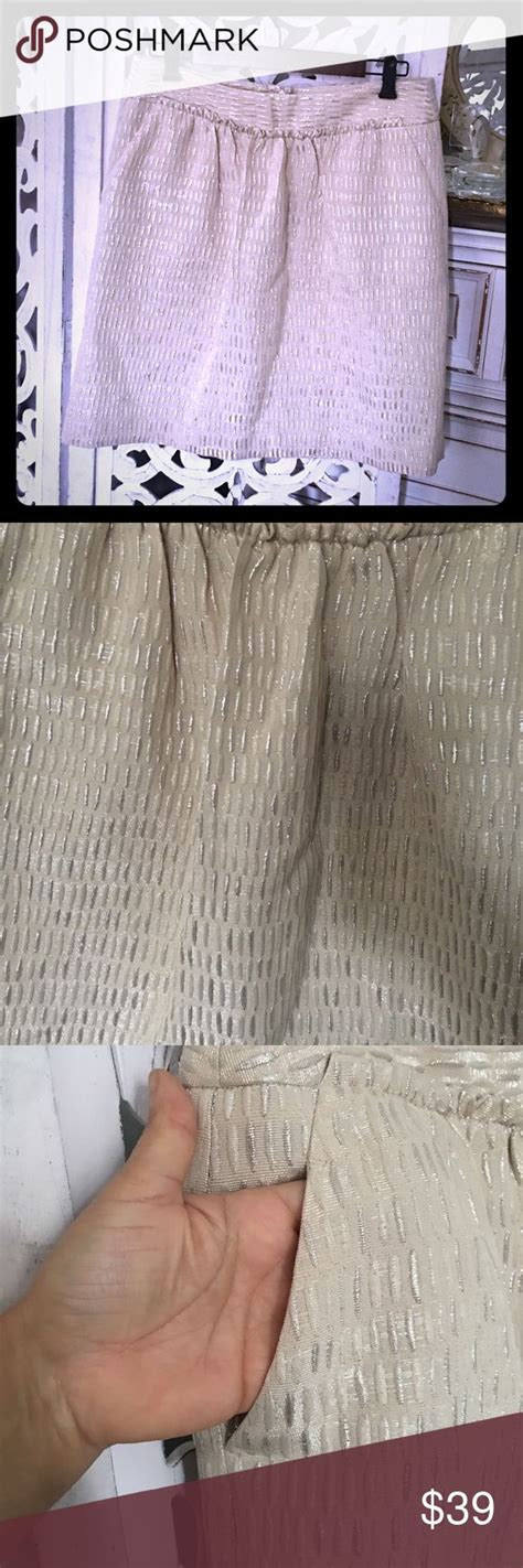 Nwt Talbots Silver Taupe Tan Brocade Skirt Brocade Skirt Brocade