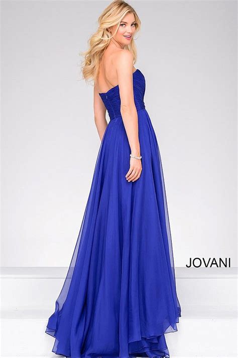 Purple Strapless Chiffon Ruched Bodice Dress 45210 Chiffon Dress Long Jovani Dresses Dresses