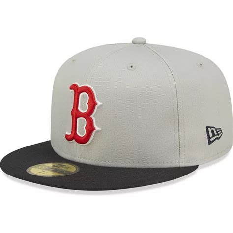 Gorra Plana Gris Y Negra Ajustada Fifty World Series De Boston Red