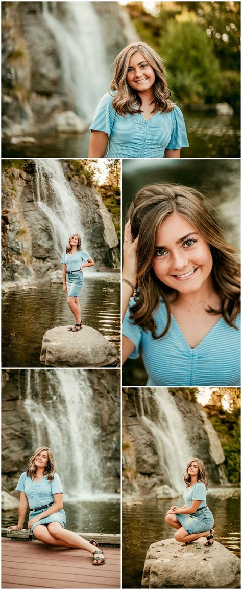 Senior Photos Waterfall Nature Golden Hour Headshots Natural Beauty