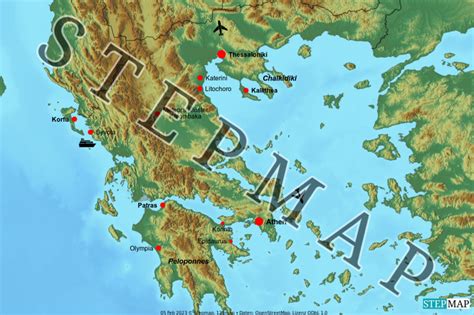 StepMap Griechenland Rundreise Landkarte für Griechenland