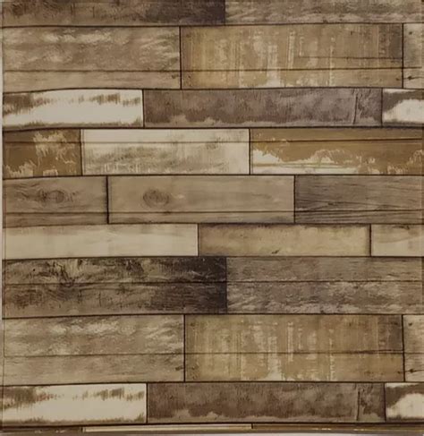 Revestimiento Pared Adhesivo Simil Madera Rustica Tono Beige Cuotas