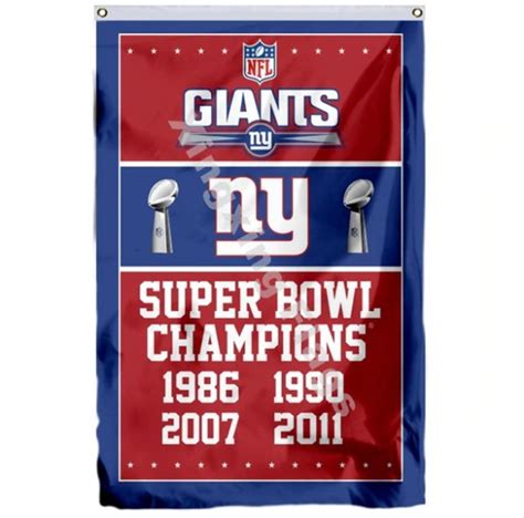 New York Giants Super Bowl Champions Flag 3ft X 5ft Polyester Nfl1