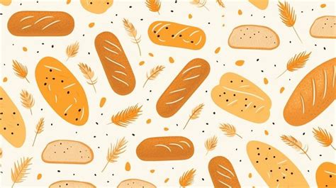 Premium Photo Seamless Pattern Of Bread In Watercolor Illustration