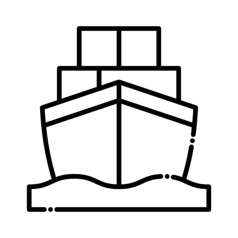 Cargo Ship vector outline Icon style illustration. EPS 10 23528806 ...