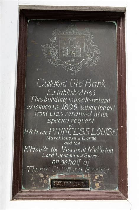 Guildford Old Bank Plaque In Guildford Surrey Uk Editorial Photo