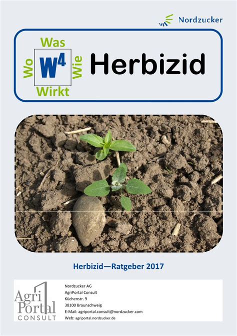 PDF Was Wie Wo 4 Herbizid Wirkt Agriportal Nordzucker De