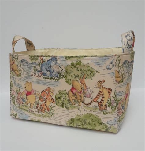 Winnie The Pooh Storage Basket Fabric Bin Diaper Organizer Etsy