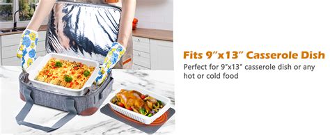 Amazon BAGSPRITE Insulated Casserole Carrier For Hot Or Cold Food With Heat Resistant Mat