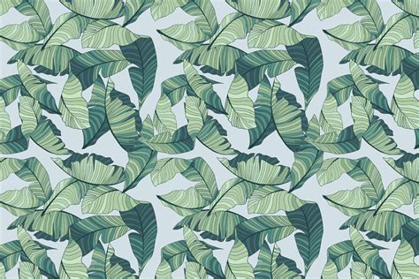 Blue And Green Tropical Leaf Wallpaper Mural Hovia Tropical Wallpaper