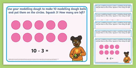 Subtraction Modelling Dough Mats Twinkl Profesor Hizo